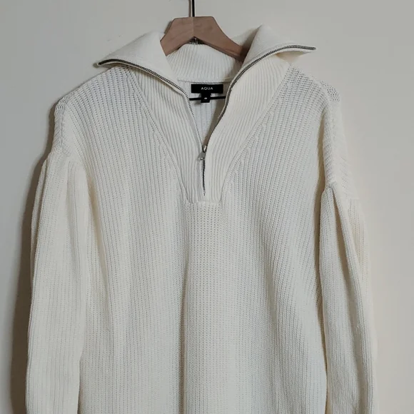 Aqua White Sweater Dress - Picture 3 of 3